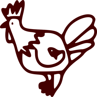 Red Silhouette Chicken PNG