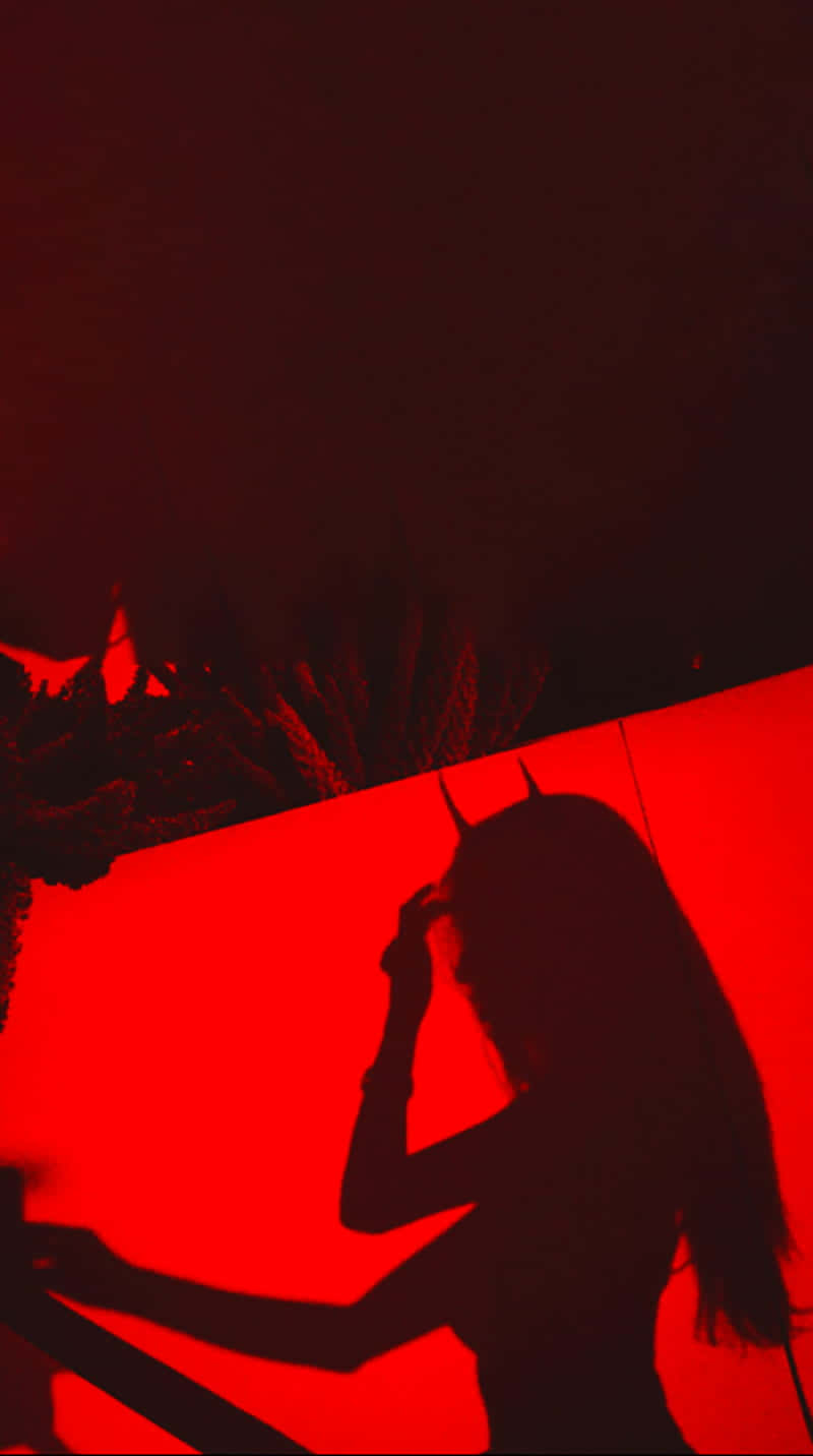 Red Silhouette Demon Aesthetic Wallpaper