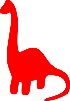 Red Silhouette Dinosaur Graphic PNG