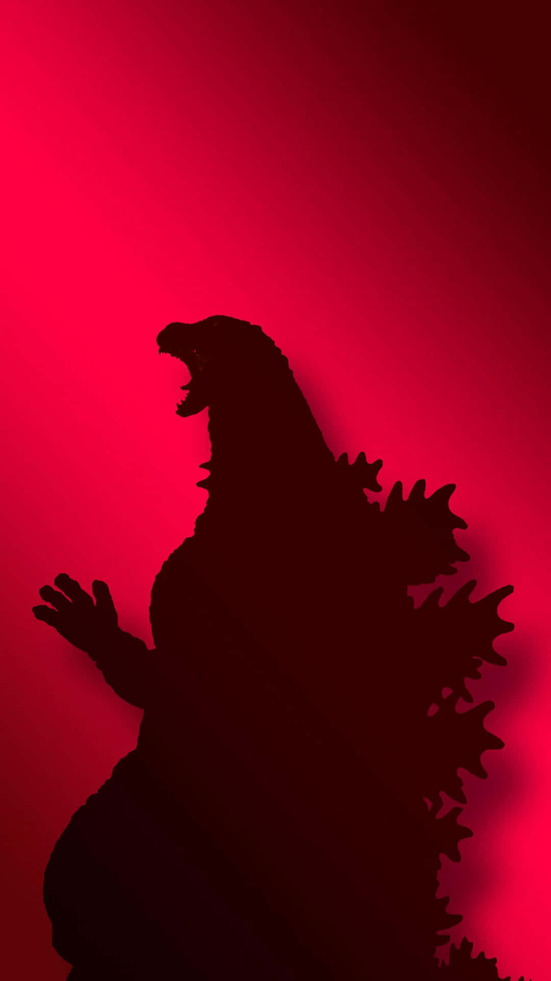 Red Silhouette Godzillai Phone Wallpaper Wallpaper