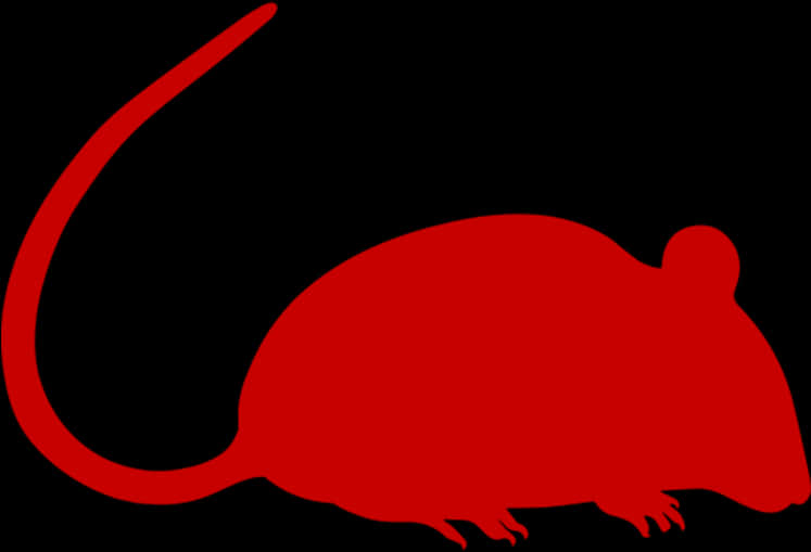 Red Silhouette Rat Graphic PNG