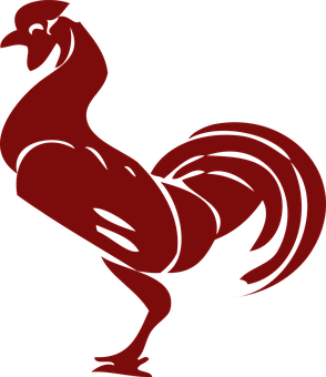 Red Silhouette Rooster PNG