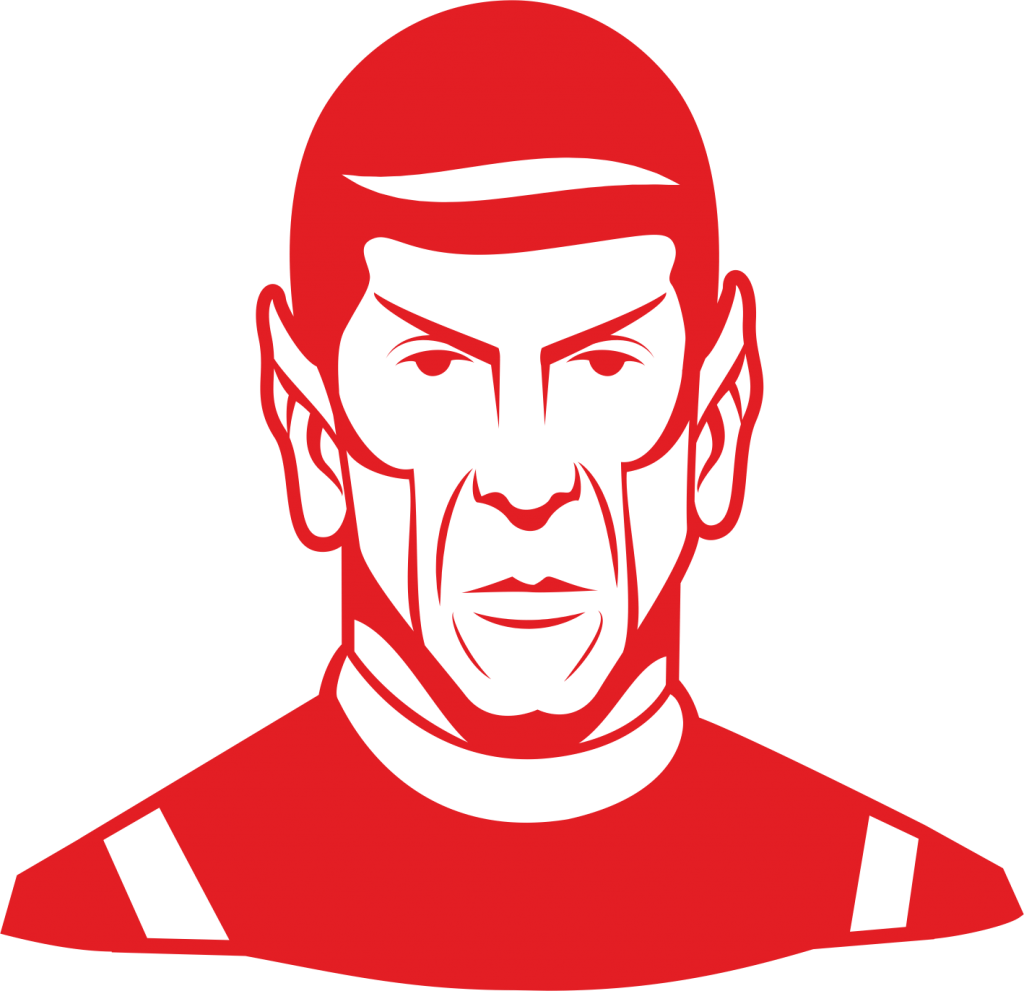 Red Silhouette Spock Vector PNG