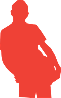 Red Silhouette Standing Man PNG