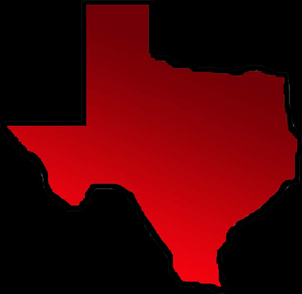 Red Silhouette Texas Map PNG