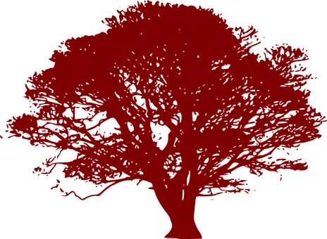 Red Silhouette Tree PNG