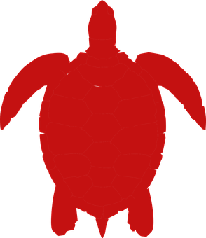 Red Silhouette Turtle PNG