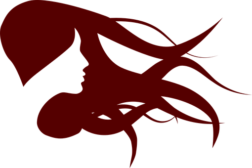 Red Silhouette Woman Profile PNG