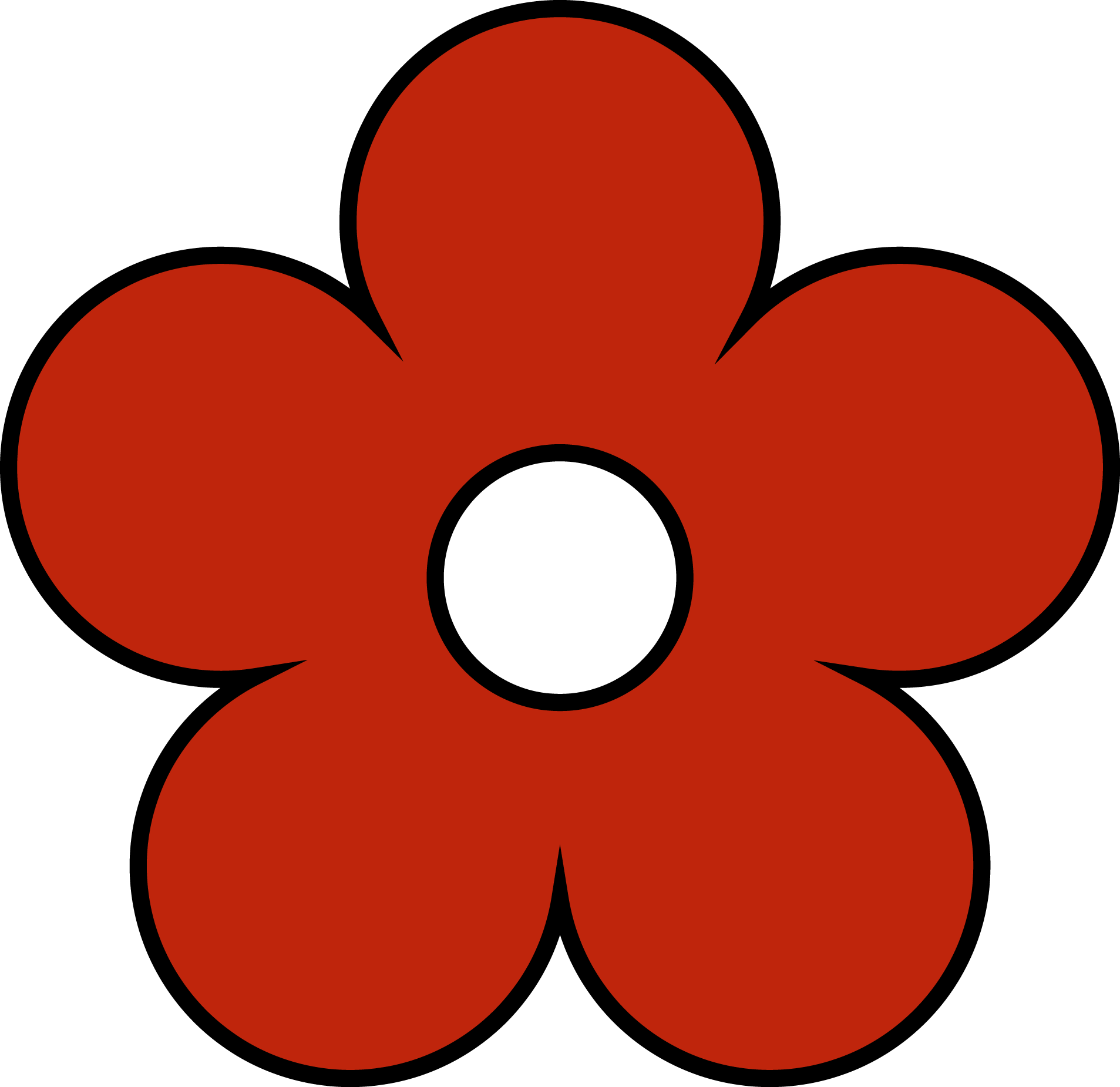 Red Simple Flower Clipart PNG