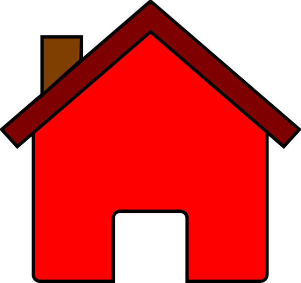 Red Simple House Clipart PNG