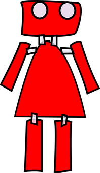Red Simple Robot Illustration PNG