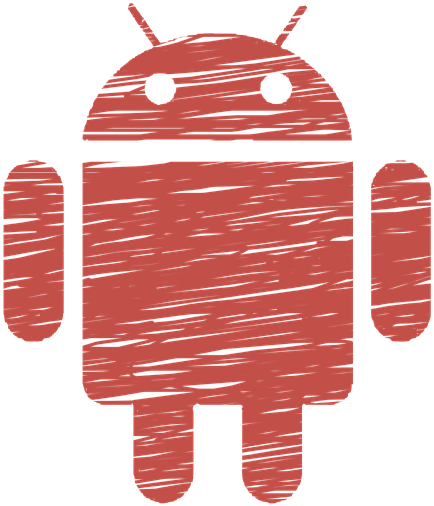 Red Sketch Android Robot PNG