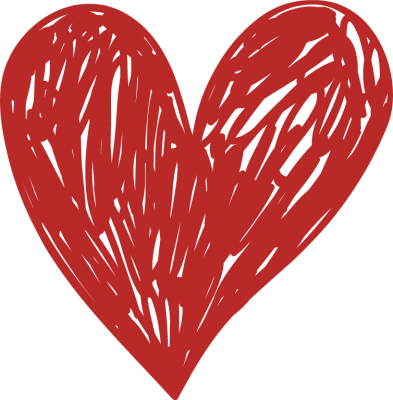 Red Sketched Heart Transparent Background.png PNG