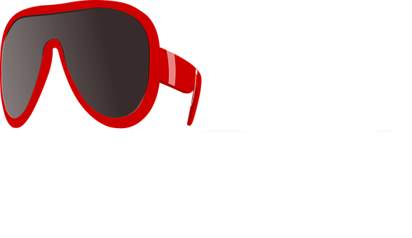 Red Ski Goggles Black Background PNG
