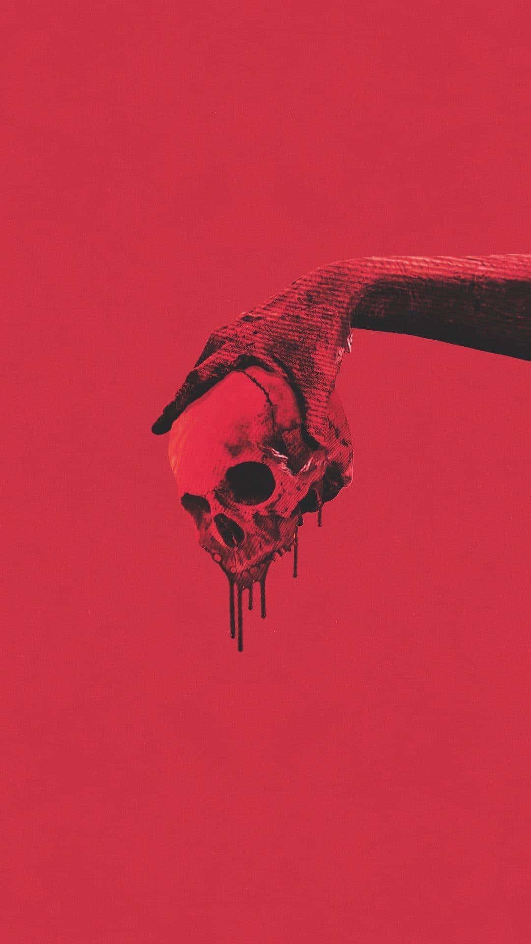Red Skull Aesthetic Dripping Paint Wallpaper