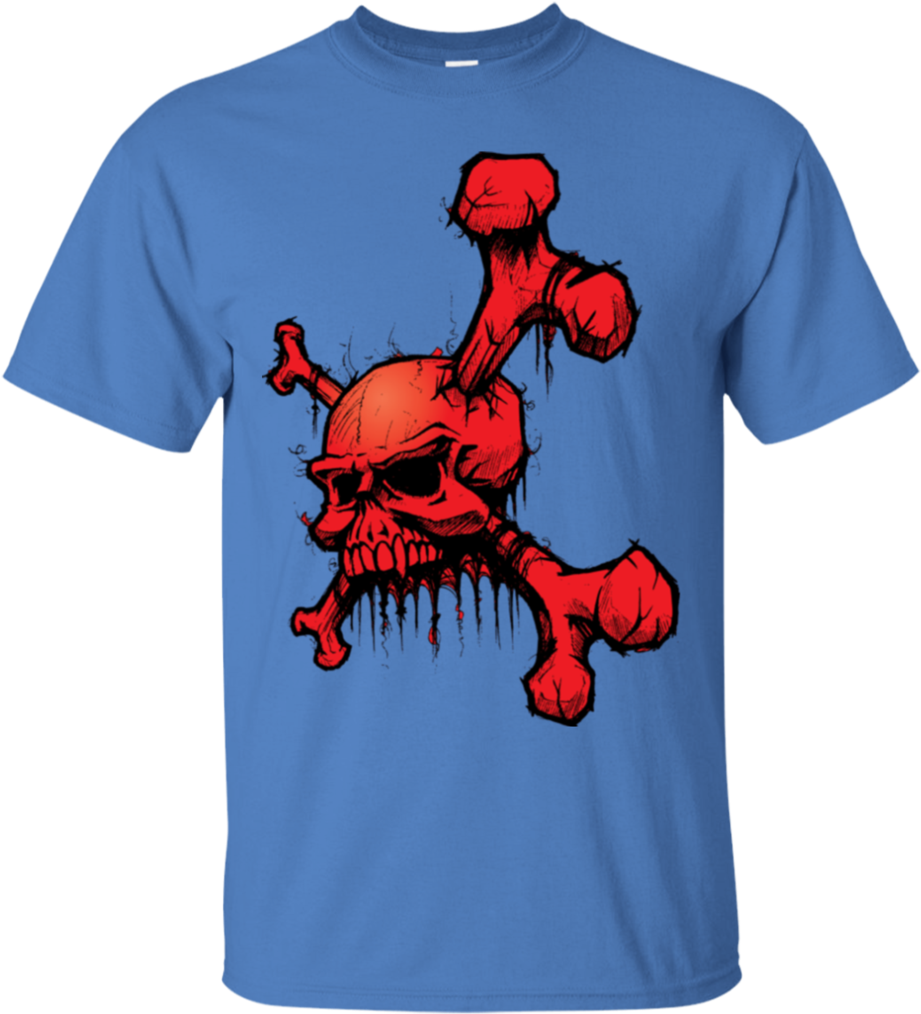 Red Skull Crossbones Tshirt Design PNG