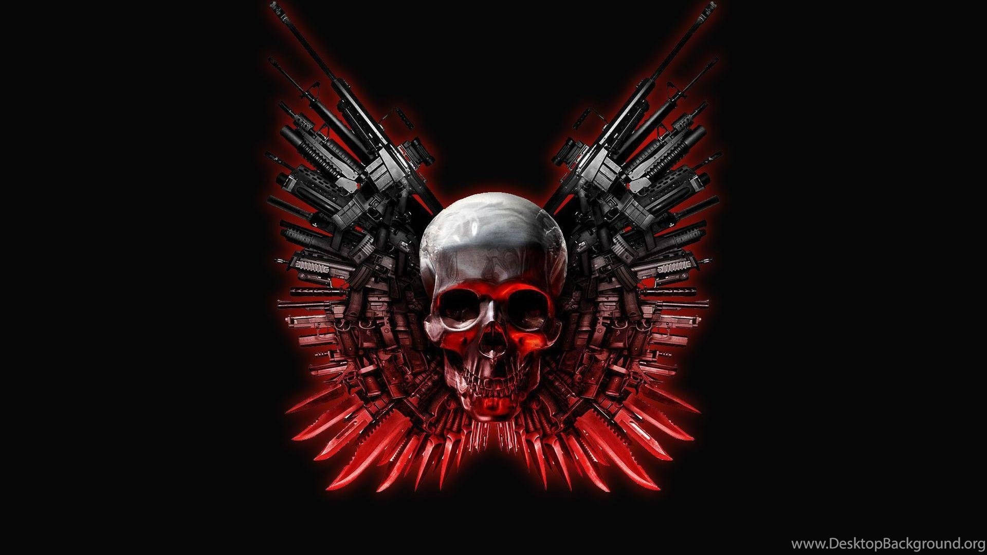 Red Skull Hydra Guns Wallpaper