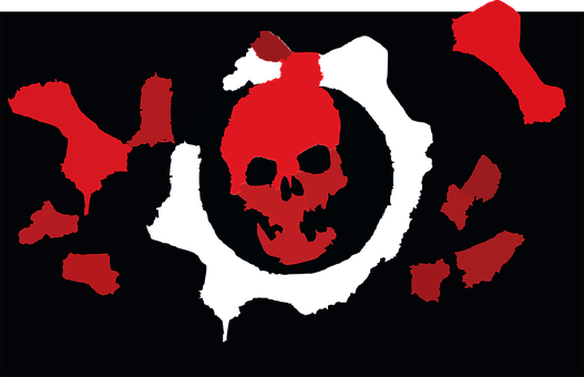 Red Skull Map Illustration PNG