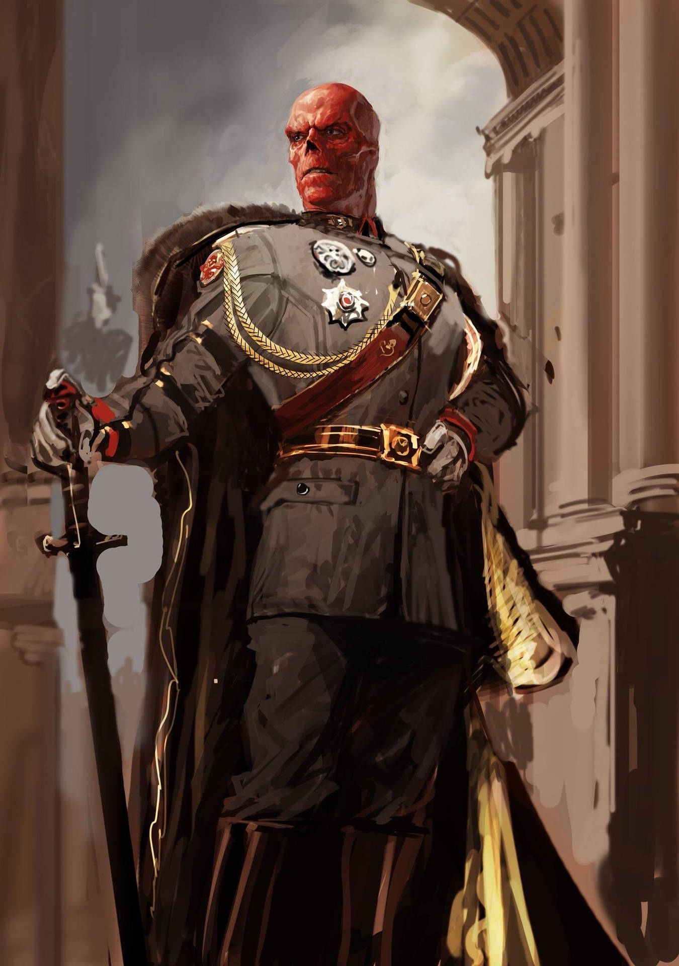 Red Skull Nazi Uniform Wallpaper