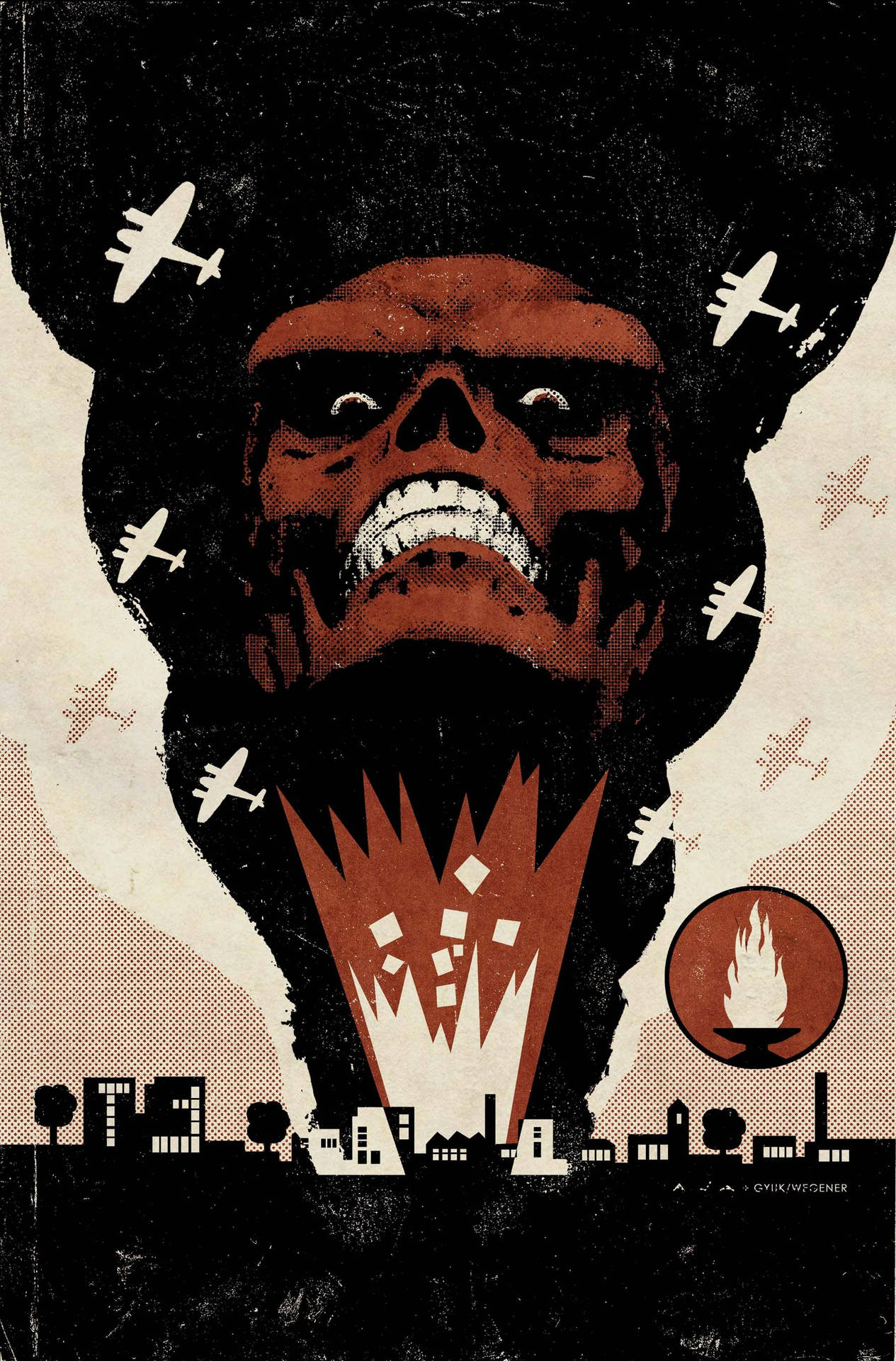 Red Skull Vintage Comics Wallpaper