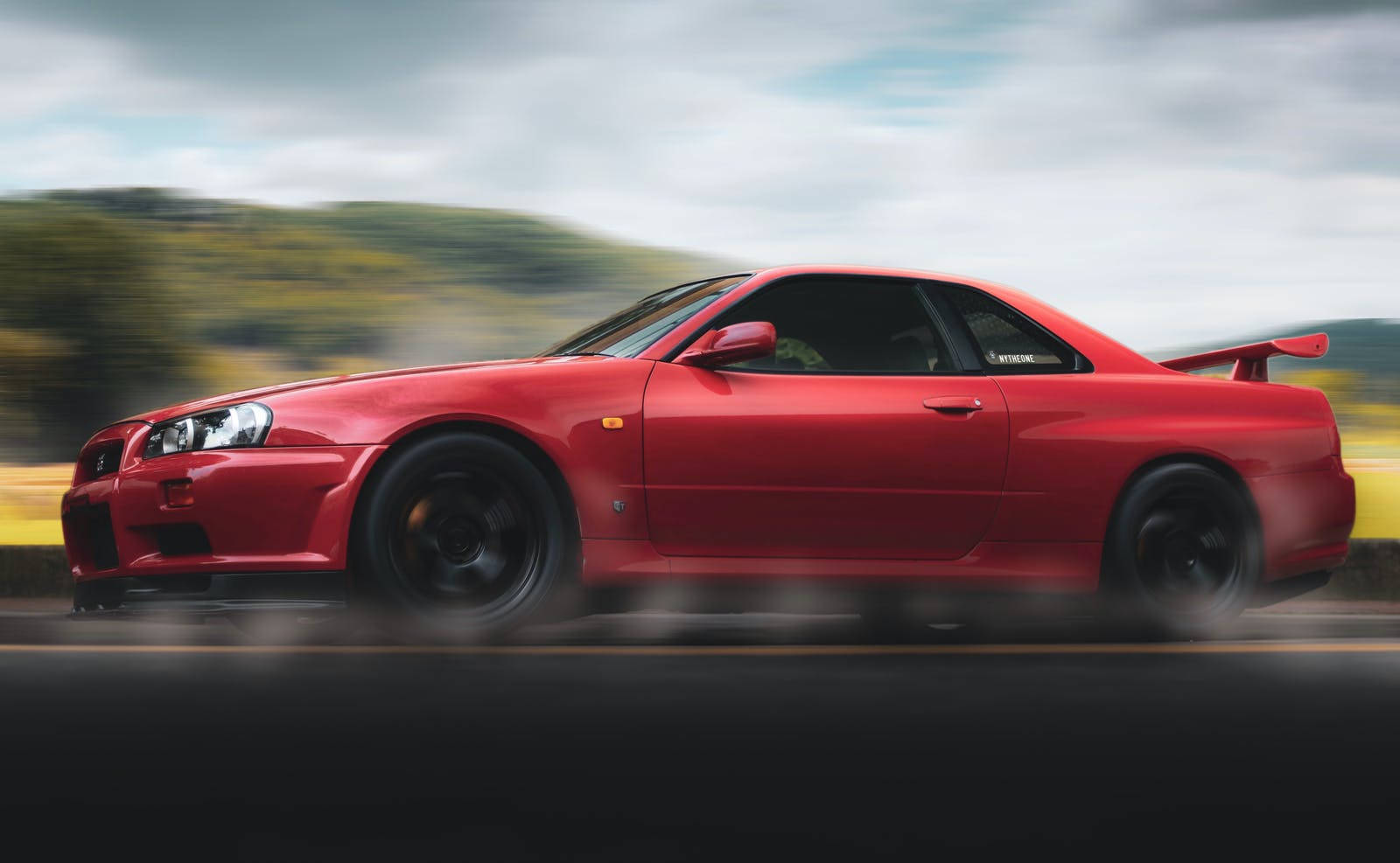 Red Skyline Car Speeding