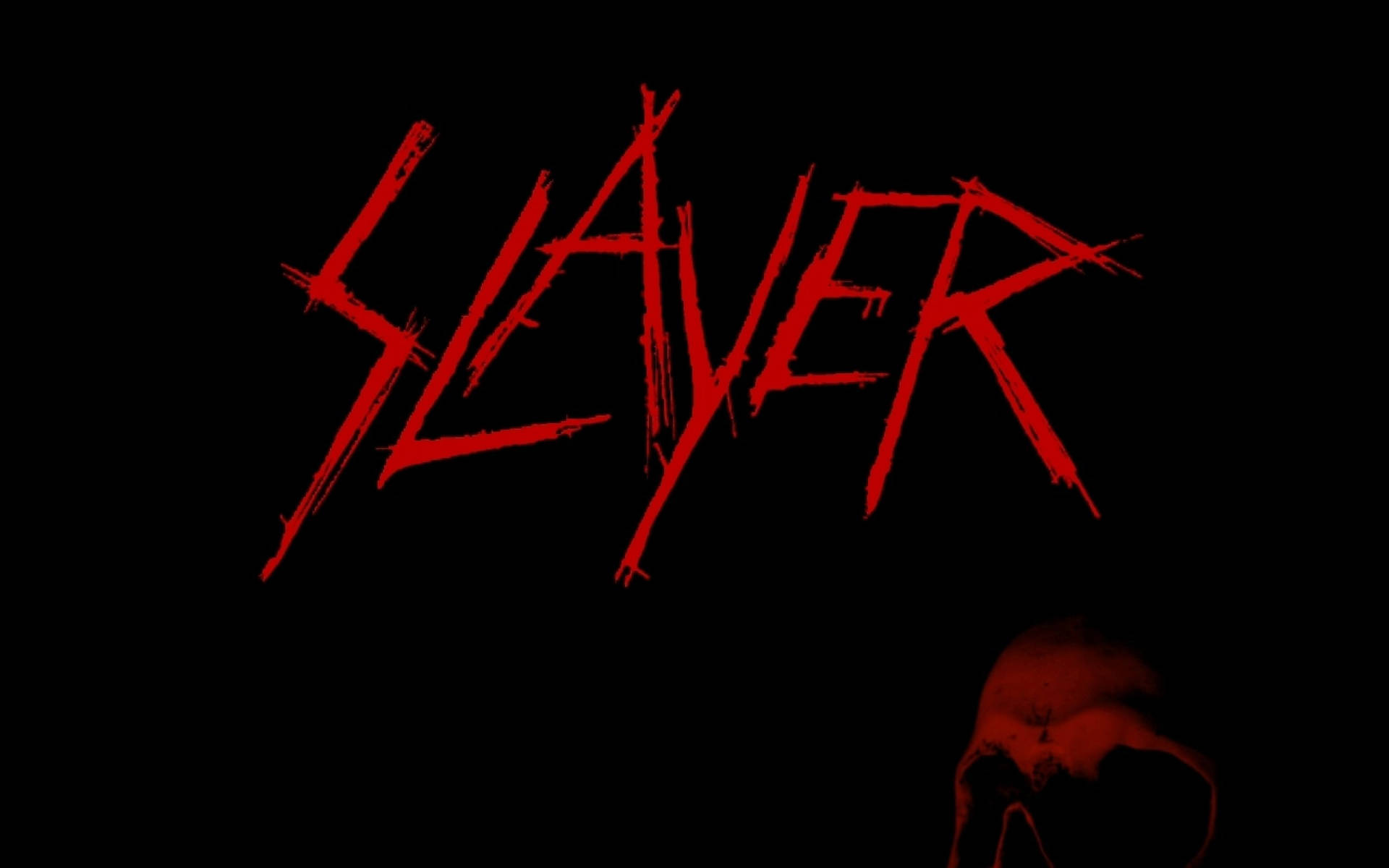Red Slayer Skull Logo Background