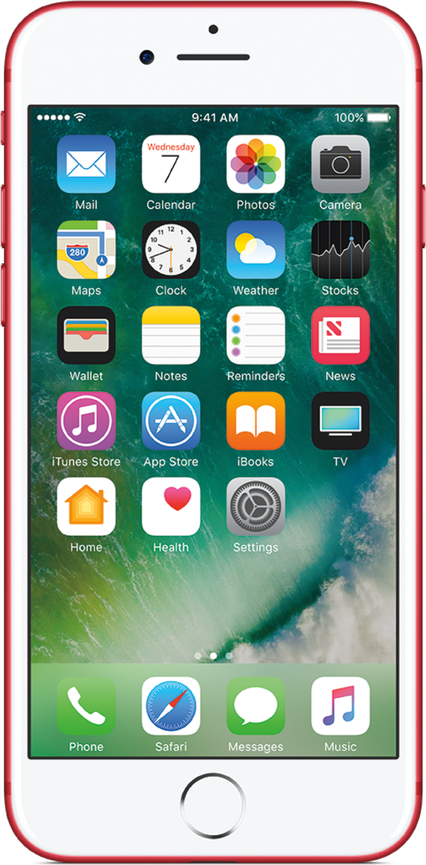 Red Smartphone Front View Display Icons PNG