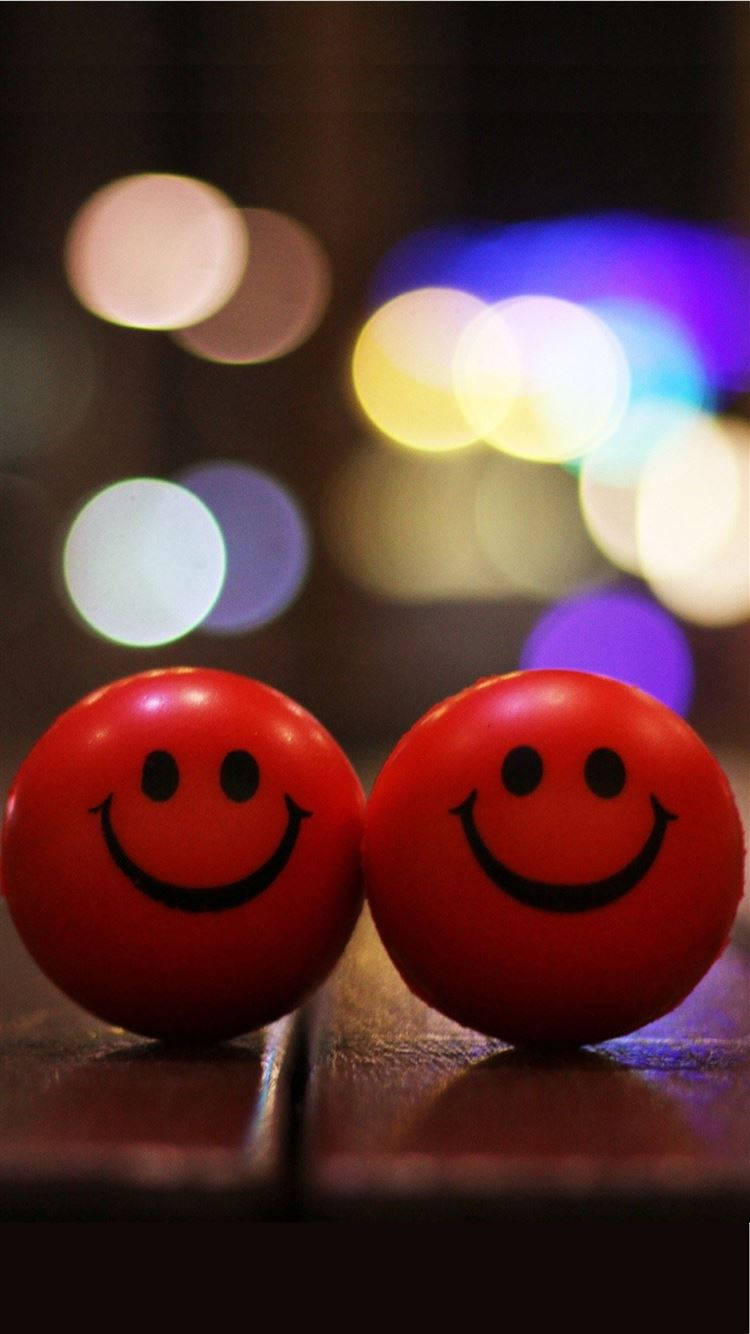 Red Smiley Face Balls Wallpaper