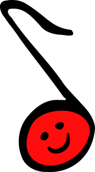 Red Smiley Face Black Background PNG