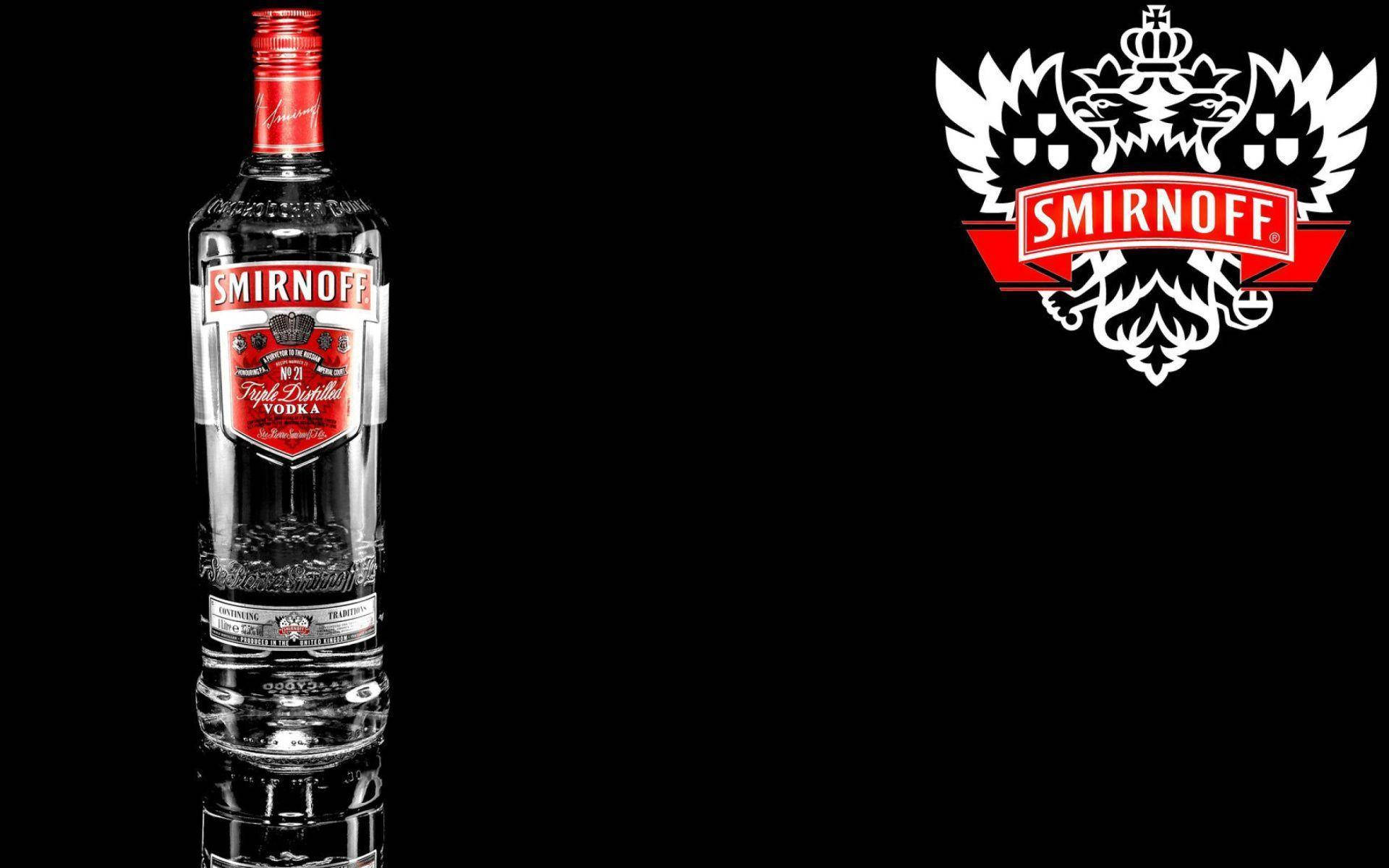 Red Smirnoff Vodka Bottle And Logo Wallpaper