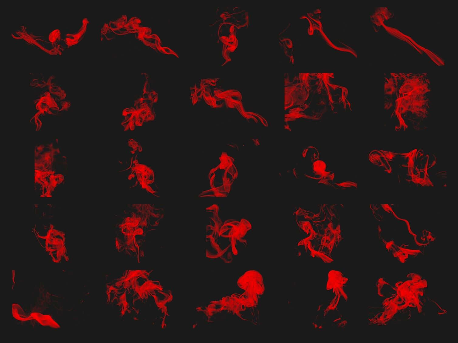 Red Smoke Background Different Forms