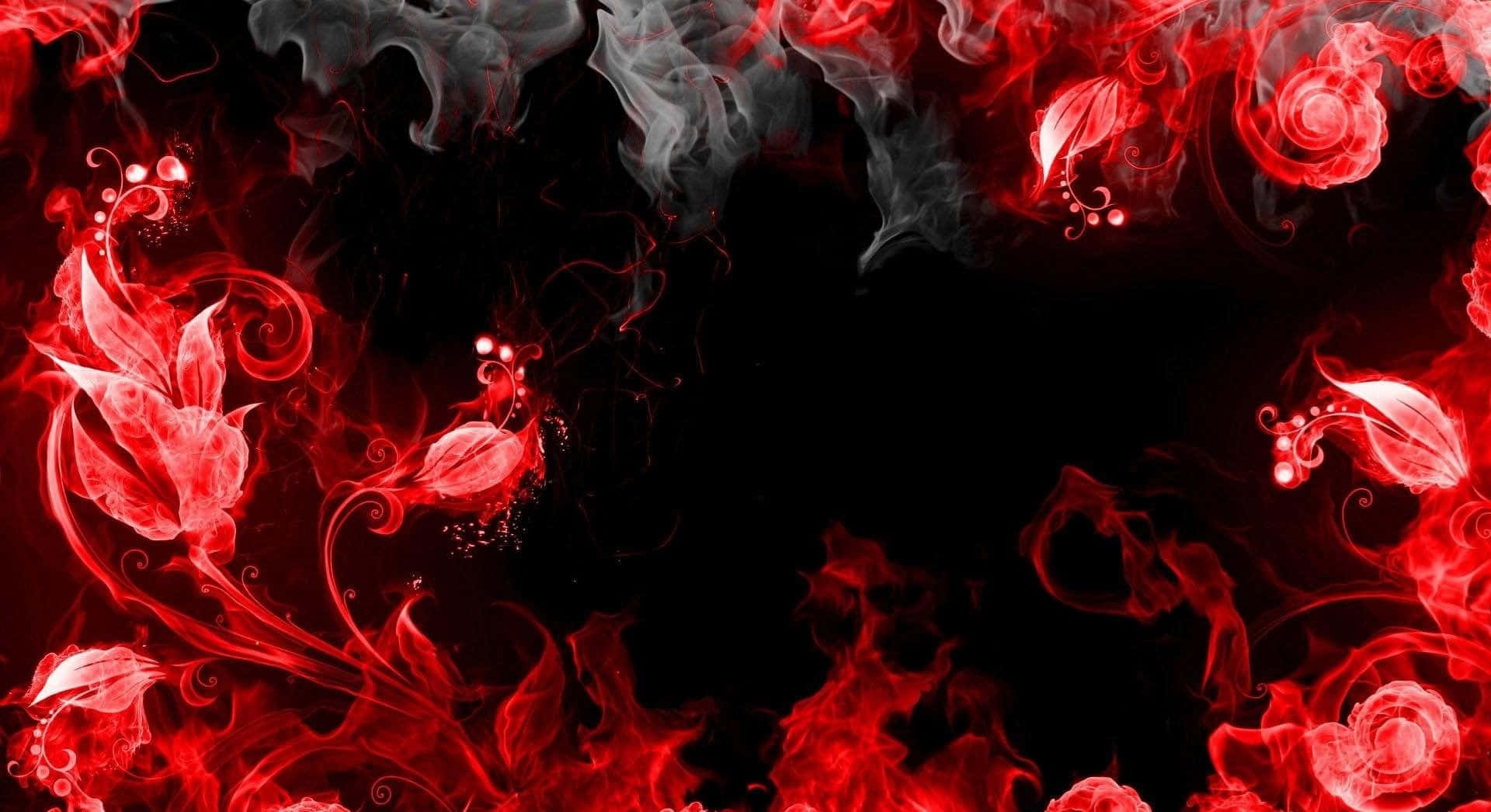 Red Smoke Background Flowers Made Of Smoke