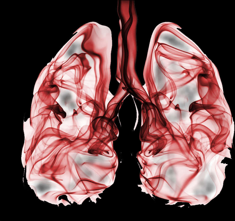 Red Smoke Lungs Illustration PNG