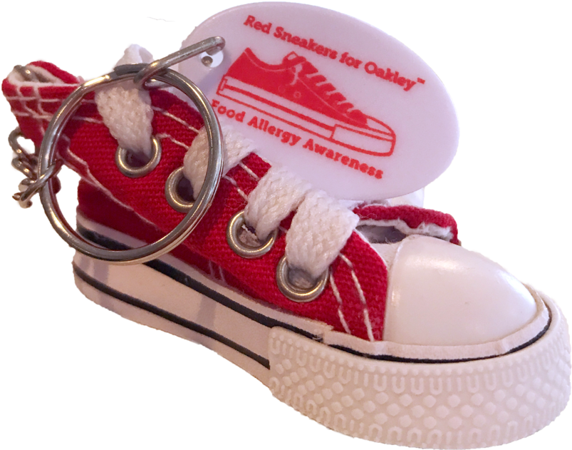 Red Sneaker Keychain Food Allergy Awareness PNG