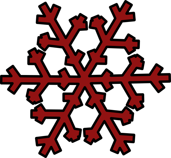 Red Snowflake Designon Blue Background PNG