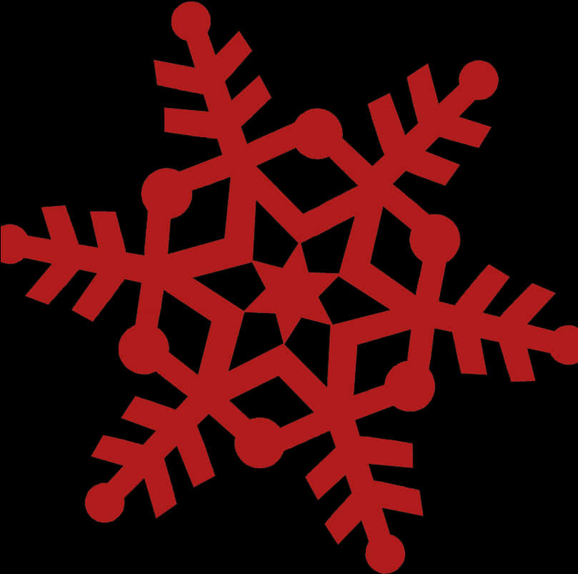 Red Snowflake Graphic PNG
