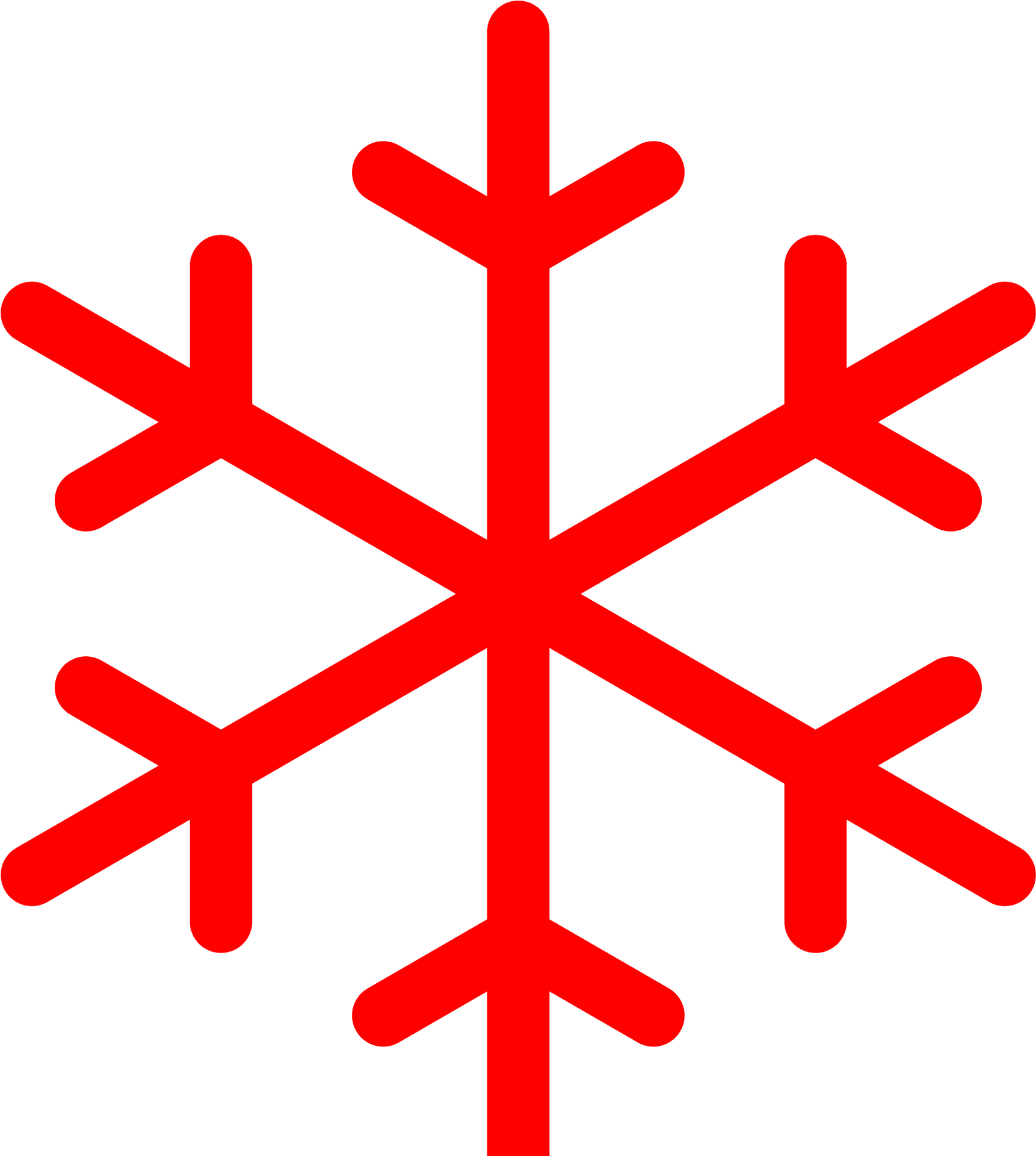 Red Snowflake Icon Simple Background PNG