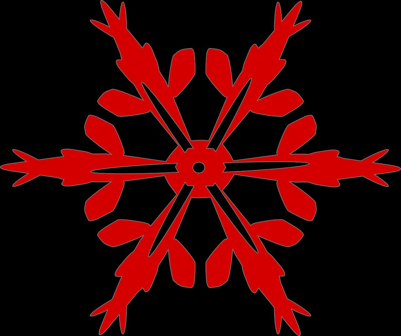 Red Snowflake Silhouette PNG