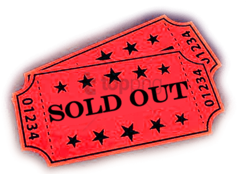 Red Sold Out Ticket Graphic PNG