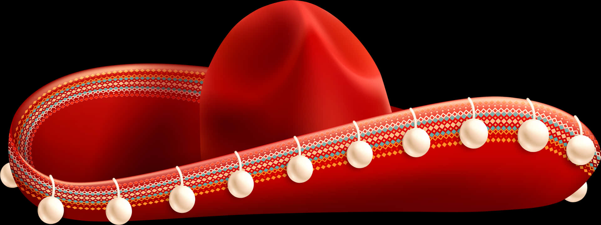 Red Sombrero Hat Graphic PNG