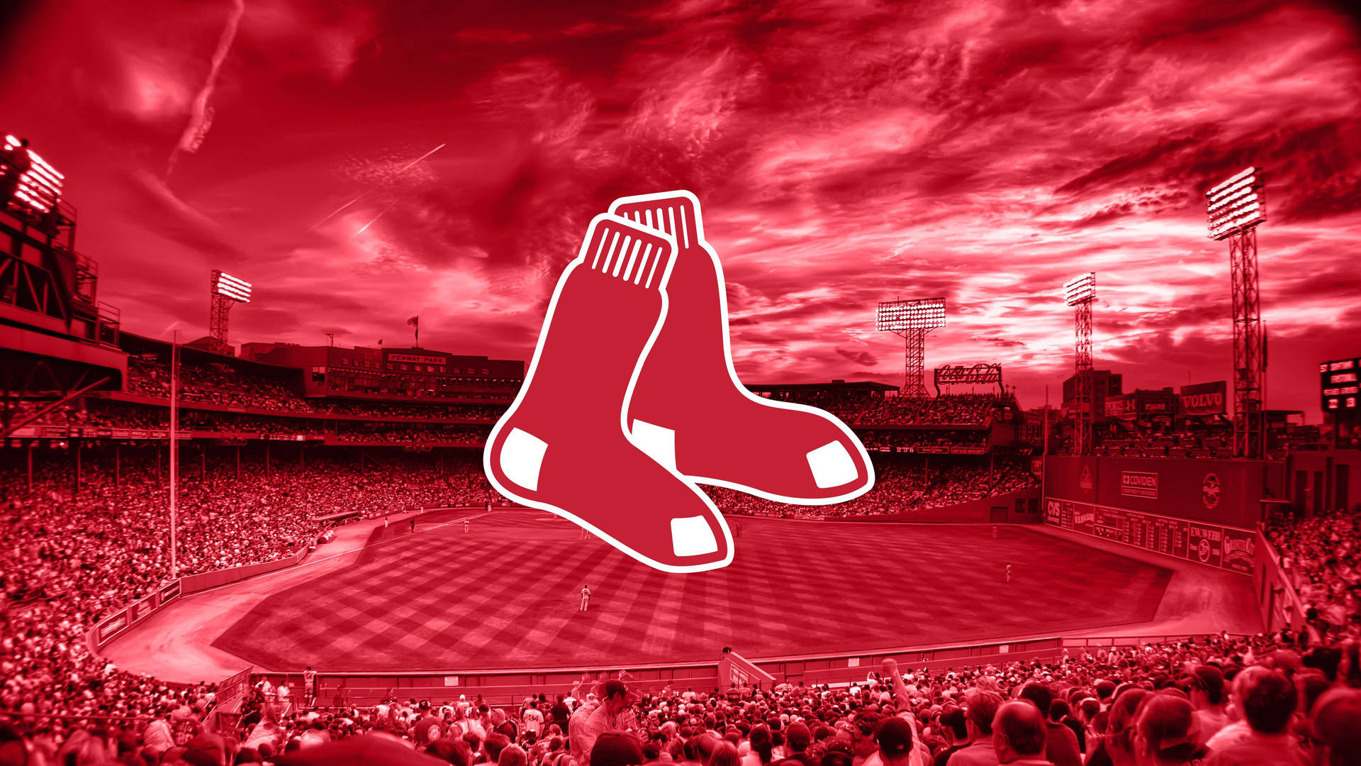 Red Sox Over A Red Field Wallpaper