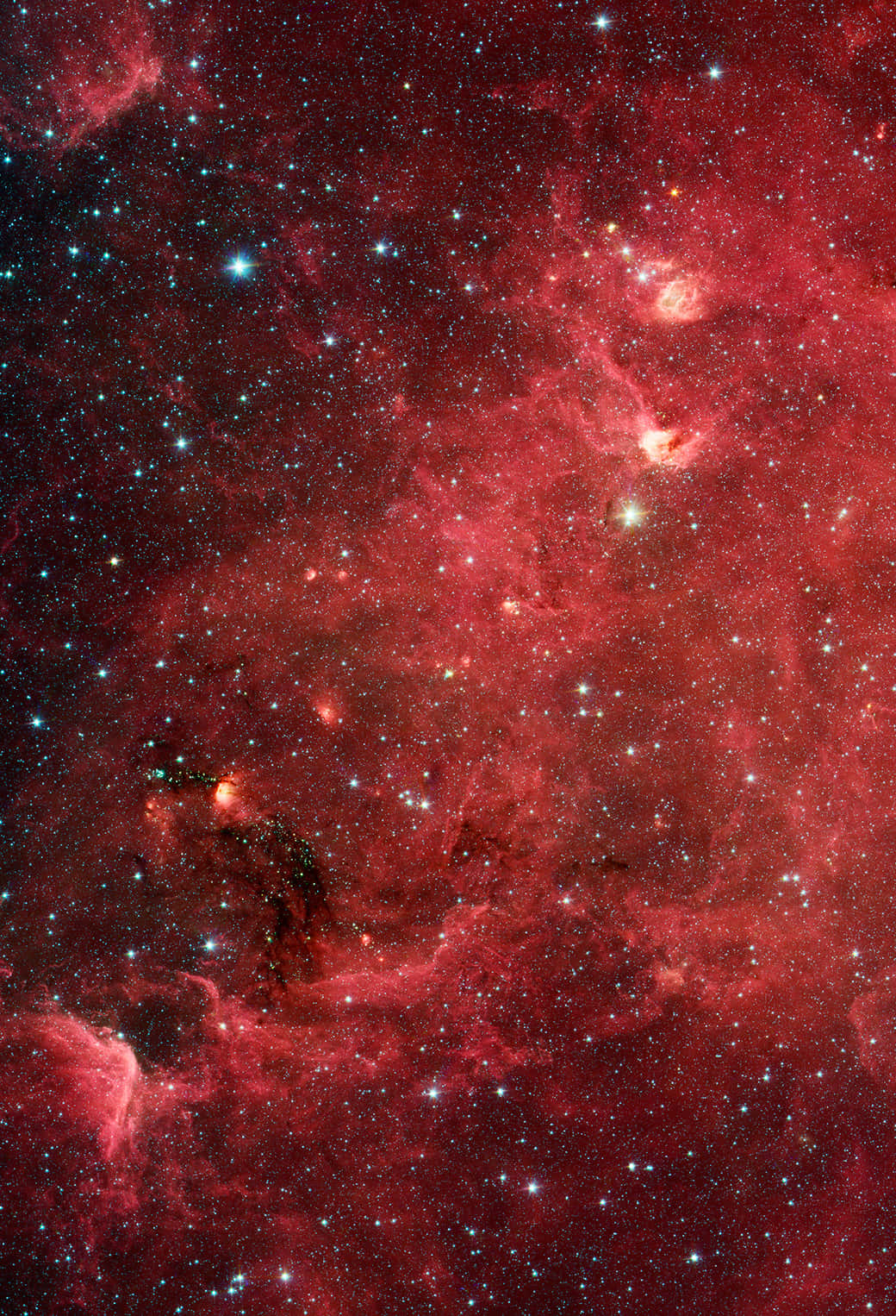 Vibrant Red Space Galaxy