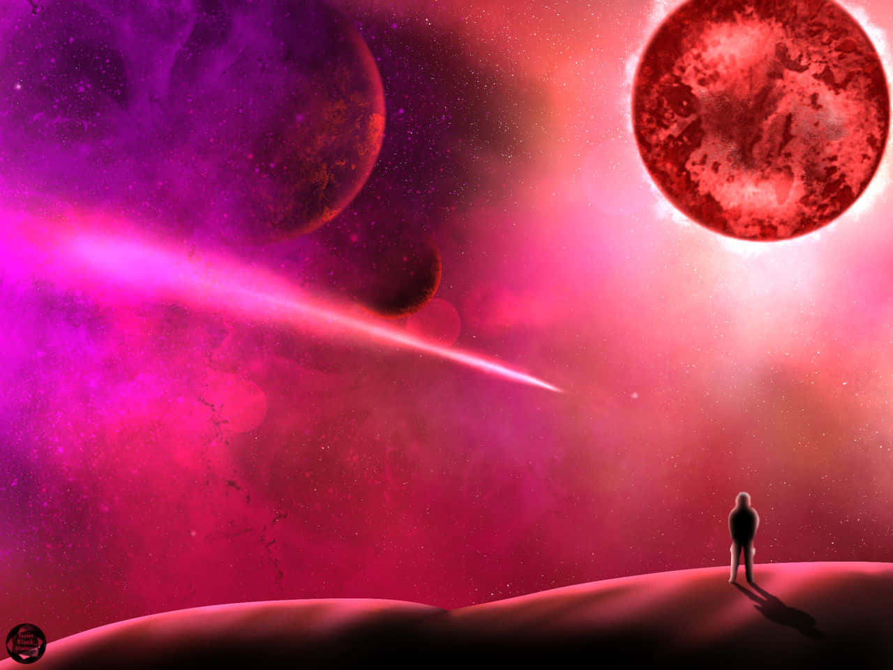 Majestic Red Space Background