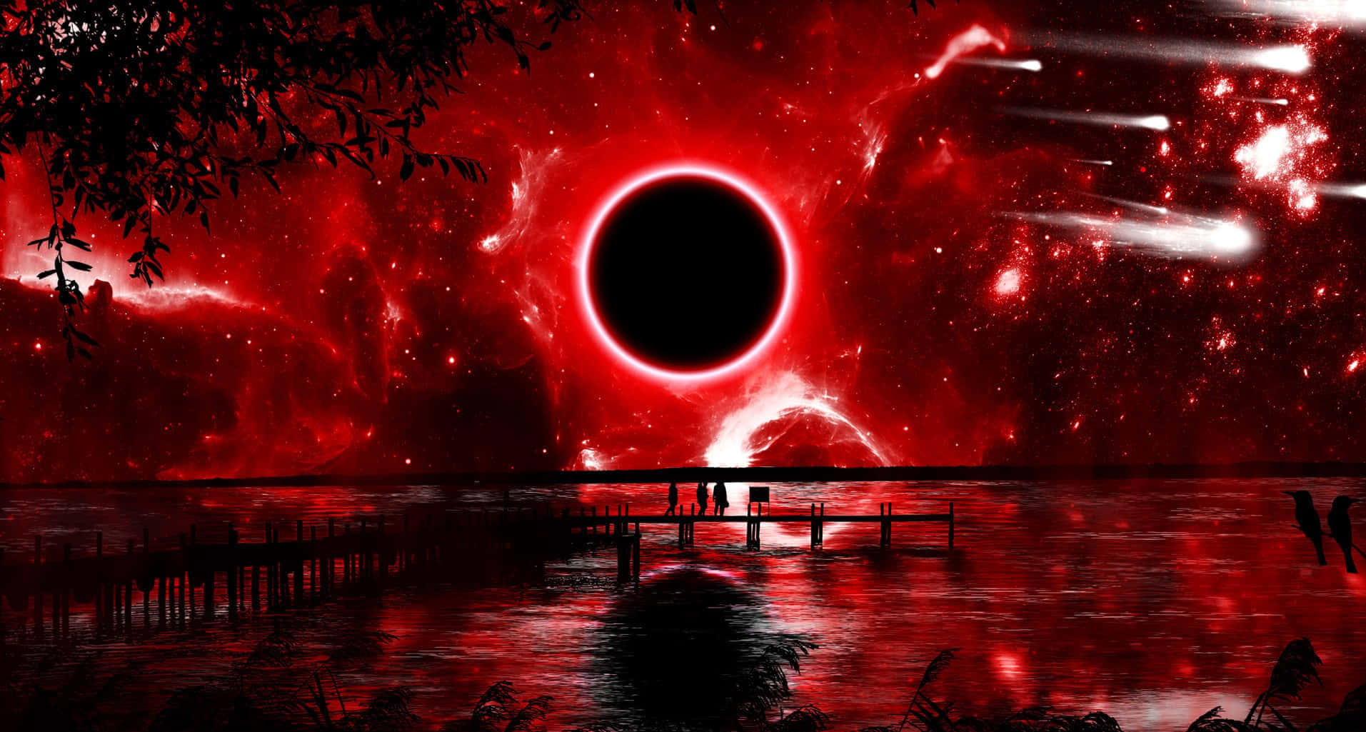 Majestic Red Space Background