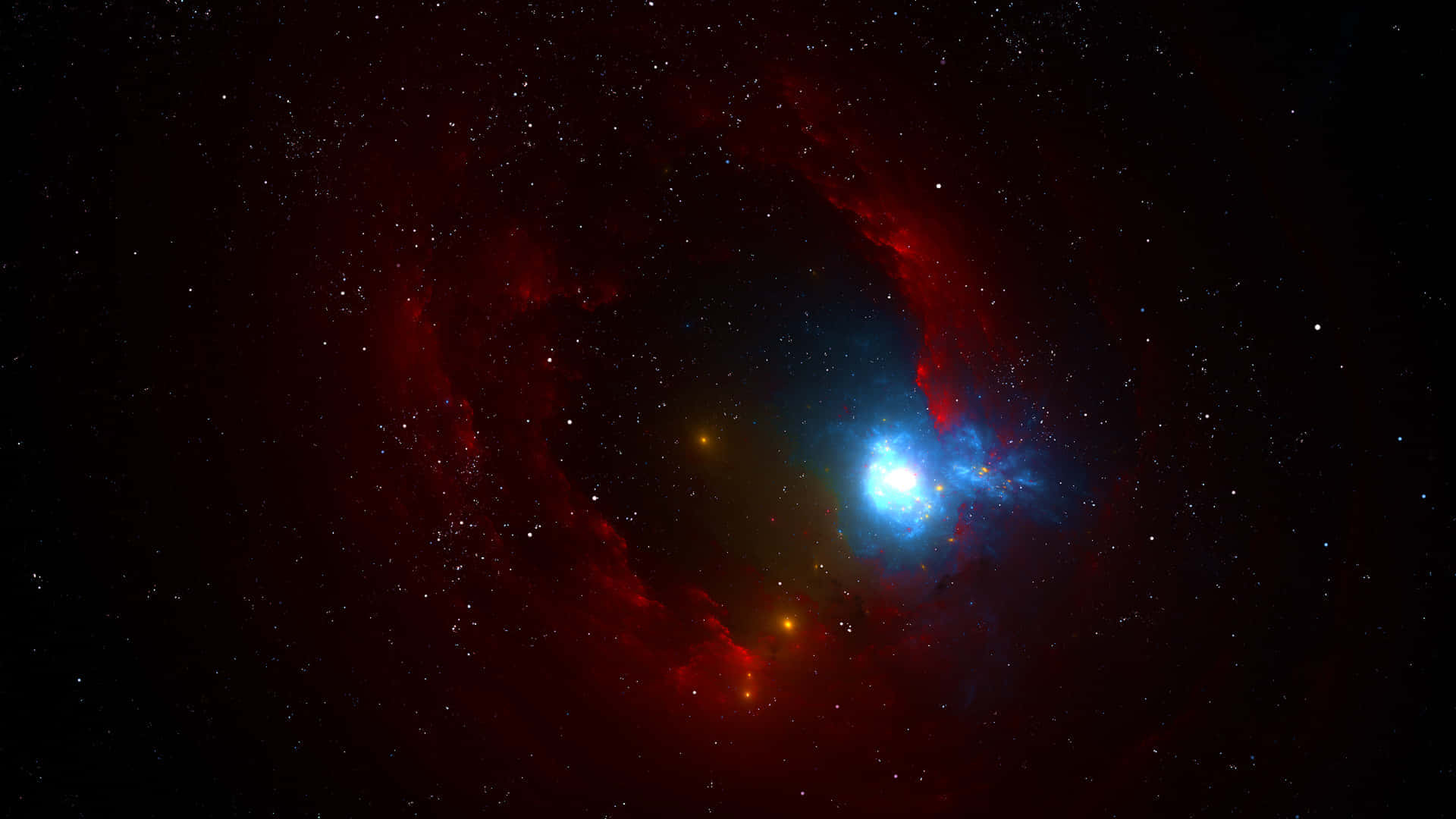 Mystical Red Space Galaxy