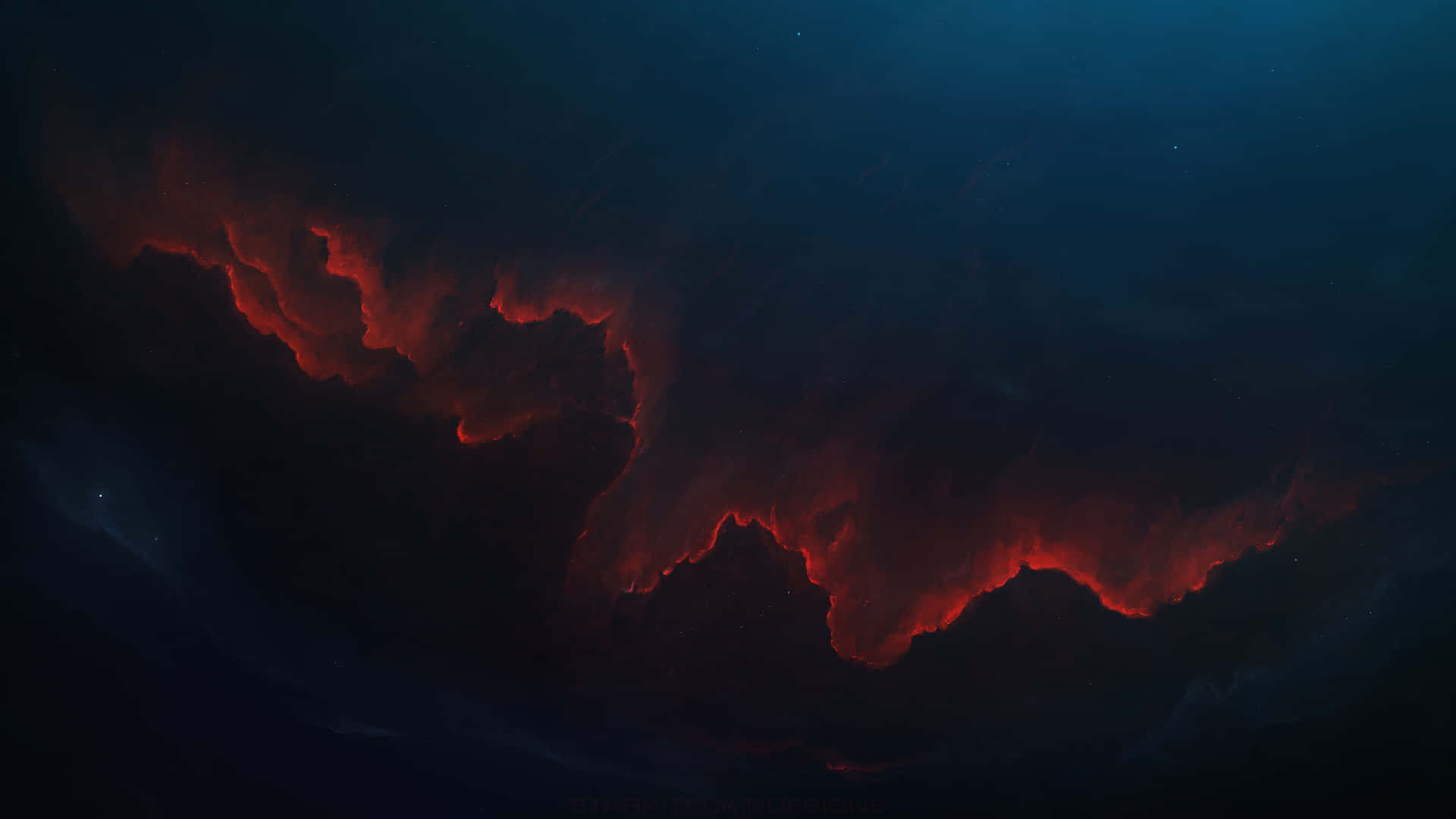 Red Space Outline Smoke Wallpaper