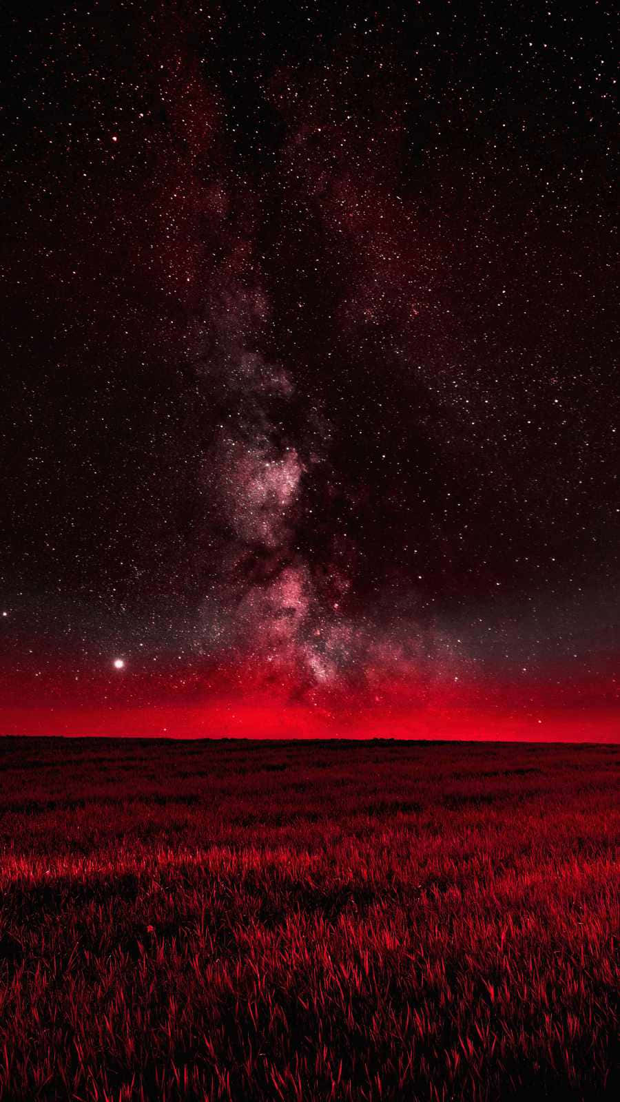 Red Milky Sky Over A Field Wallpaper