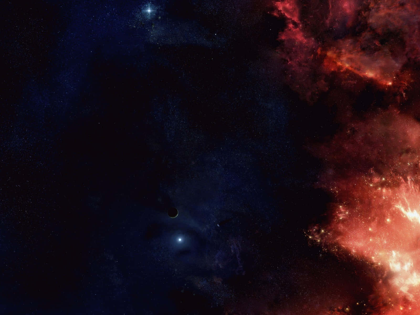 Explore the Infinite Red Space Wallpaper