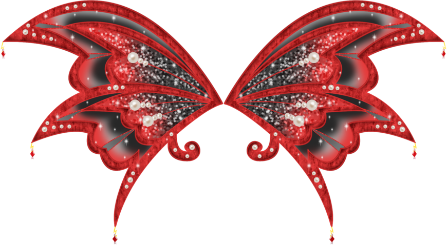 Red Sparkling Fairy Wings PNG