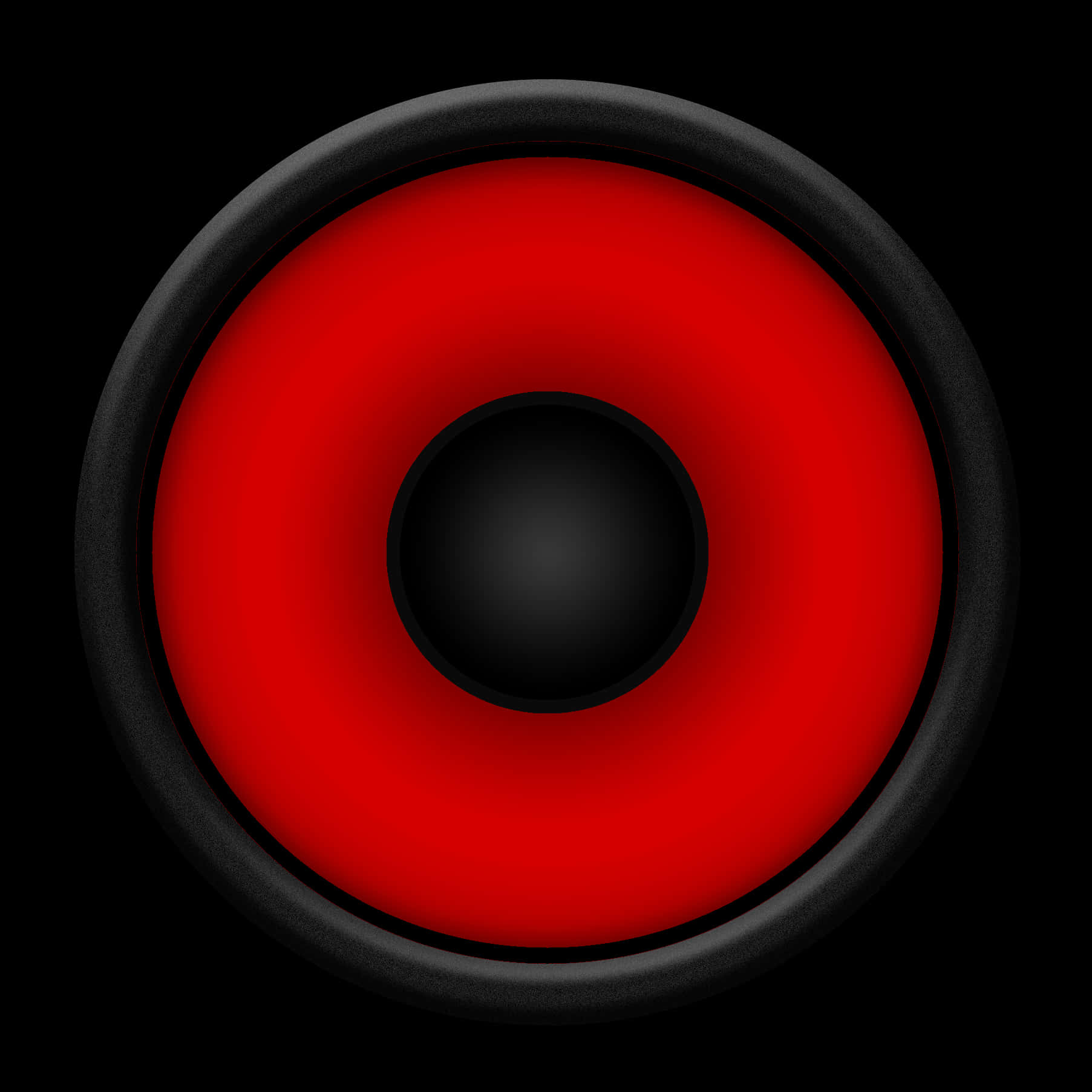 Red Speaker Cone Black Background PNG